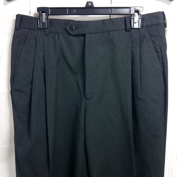 Society Brand Ltd By Hartmarx 44R 2 Button Charcoal 2pc Suit 32x31.5 Pleated - Picture 11 of 14